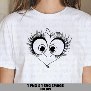 Googly Eyes, Cute Heart Cartoon PNG SVG | Sublimation Clipart, Commercial Use, 300 DPI Files