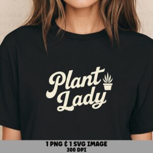 Plant Lady Retro Script PNG SVG | Sublimation Commercial Use POD