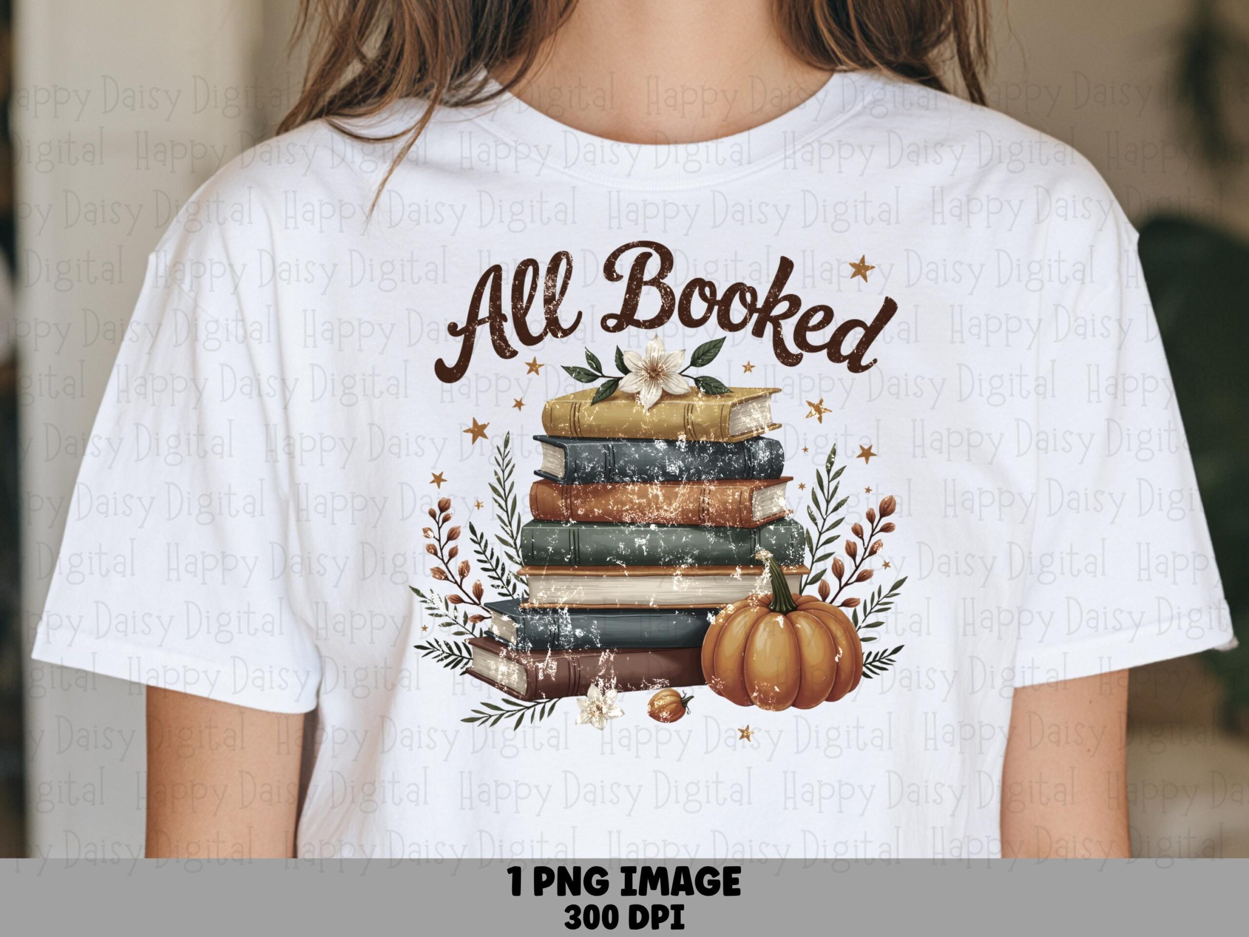 All Booked PNG Vintage Fall Book Lover Shirt Design Librarian Teacher Gift Print on Demand Commercial Use POD