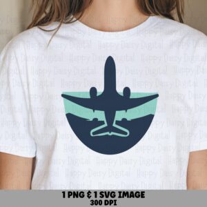 Airplane Badge PNG SVG | Navy Plane Circle Design Sublimation Commercial Use POD