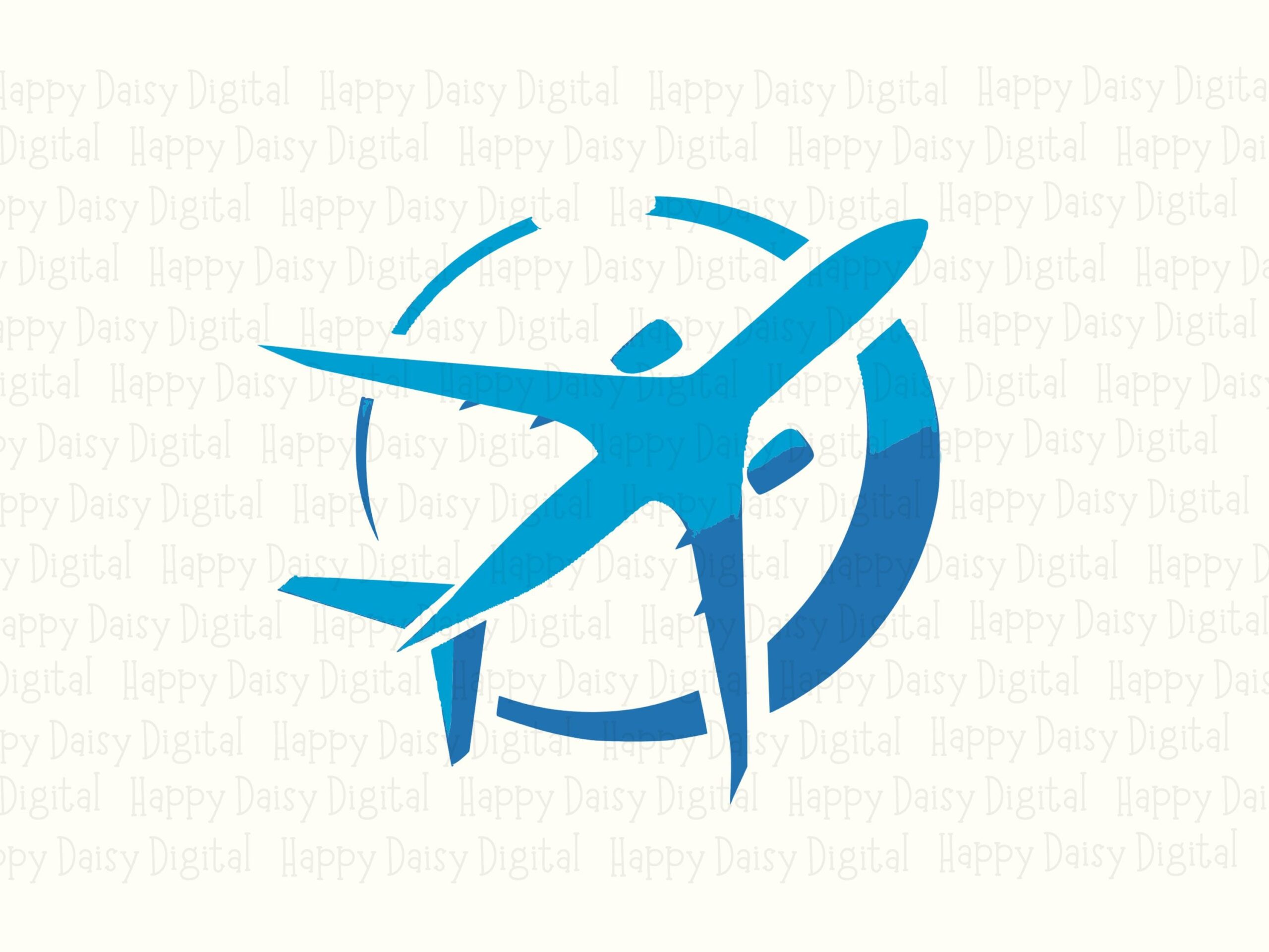 Blue Jet Globe PNG SVG | Modern Airplane Travel Design Sublimation Commercial Use POD - Image 2