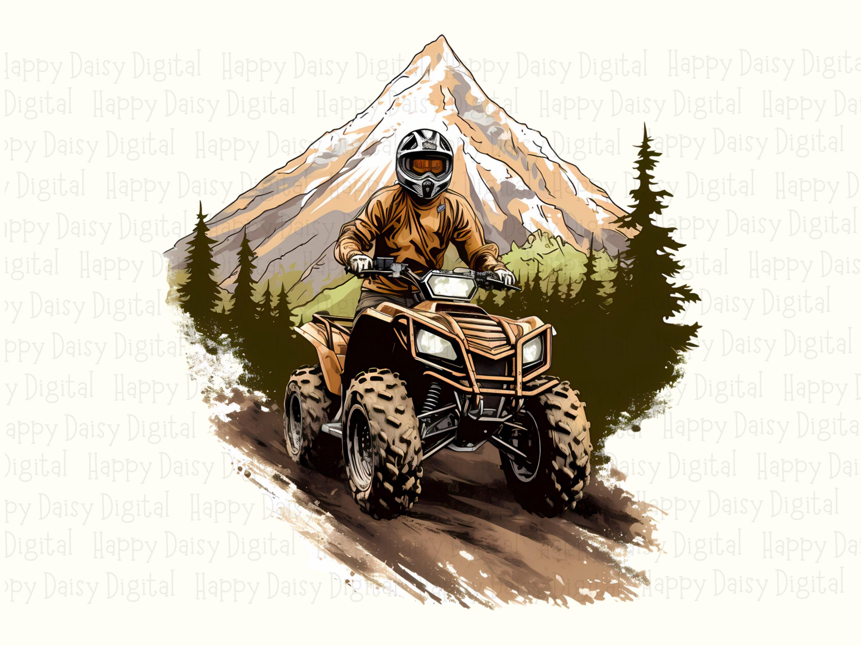 ATV PNG | Mountain Trail Rider Scene Design Sublimation Commercial Use POD - Image 2