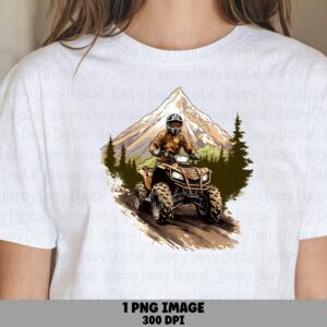 ATV PNG | Mountain Trail Rider Scene Design Sublimation Commercial Use POD