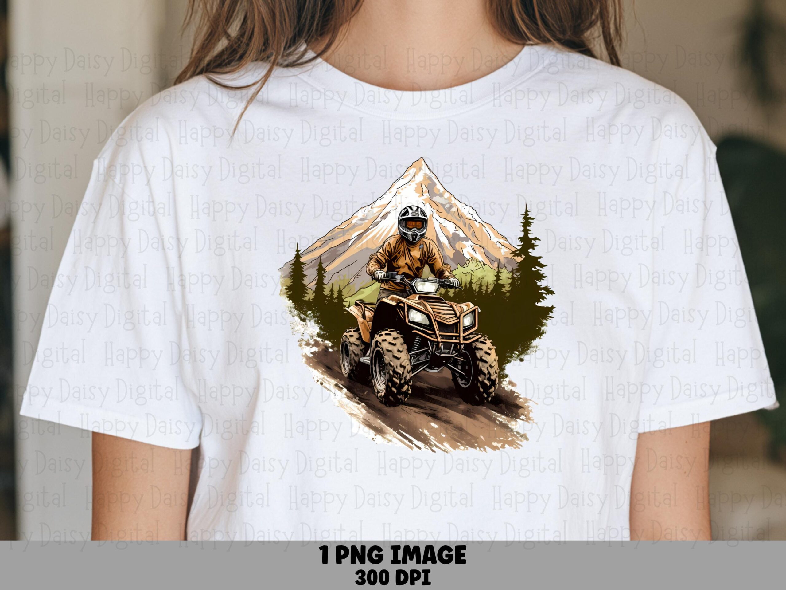 ATV PNG | Mountain Trail Rider Scene Design Sublimation Commercial Use POD