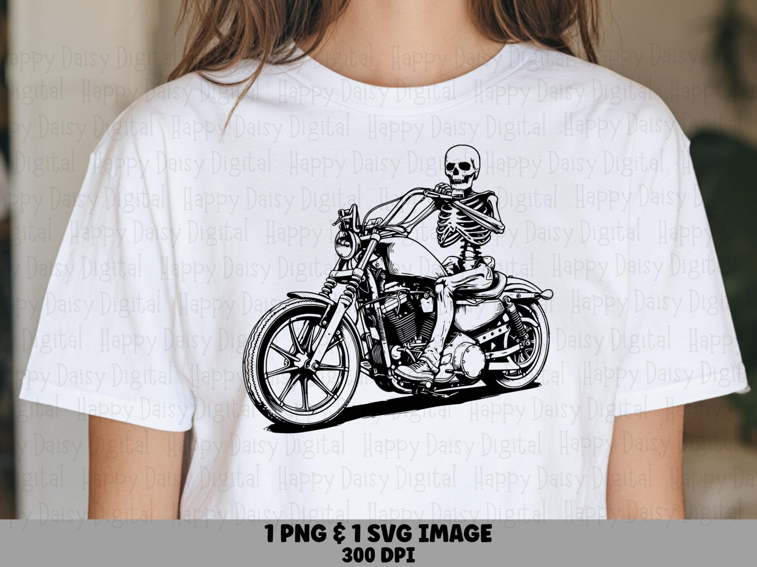 Skeleton Motorcycle PNG SVG | Biker Skeleton Design Sublimation Commercial Use POD