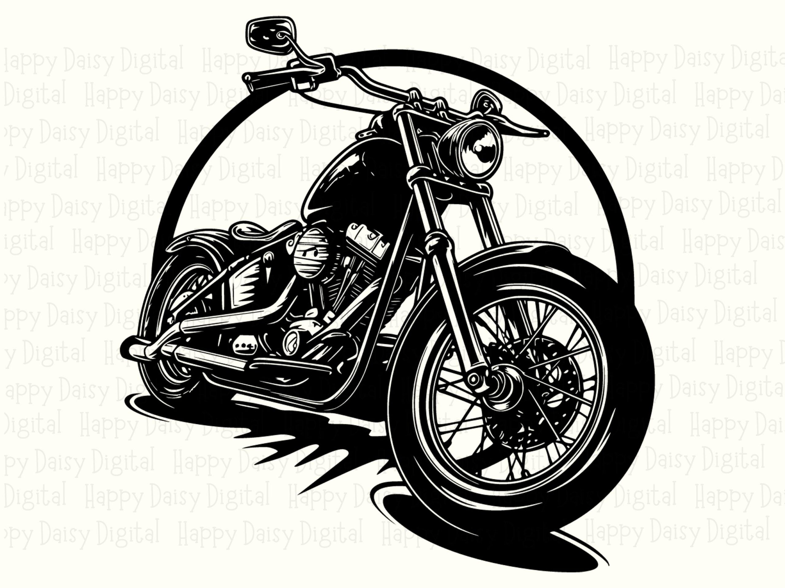 Motorcycle Circle PNG SVG | Retro Badge Biker Design Sublimation Commercial Use POD - Image 2