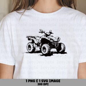 ATV png SVG | Front View Line Art Design Sublimation Commercial Use POD