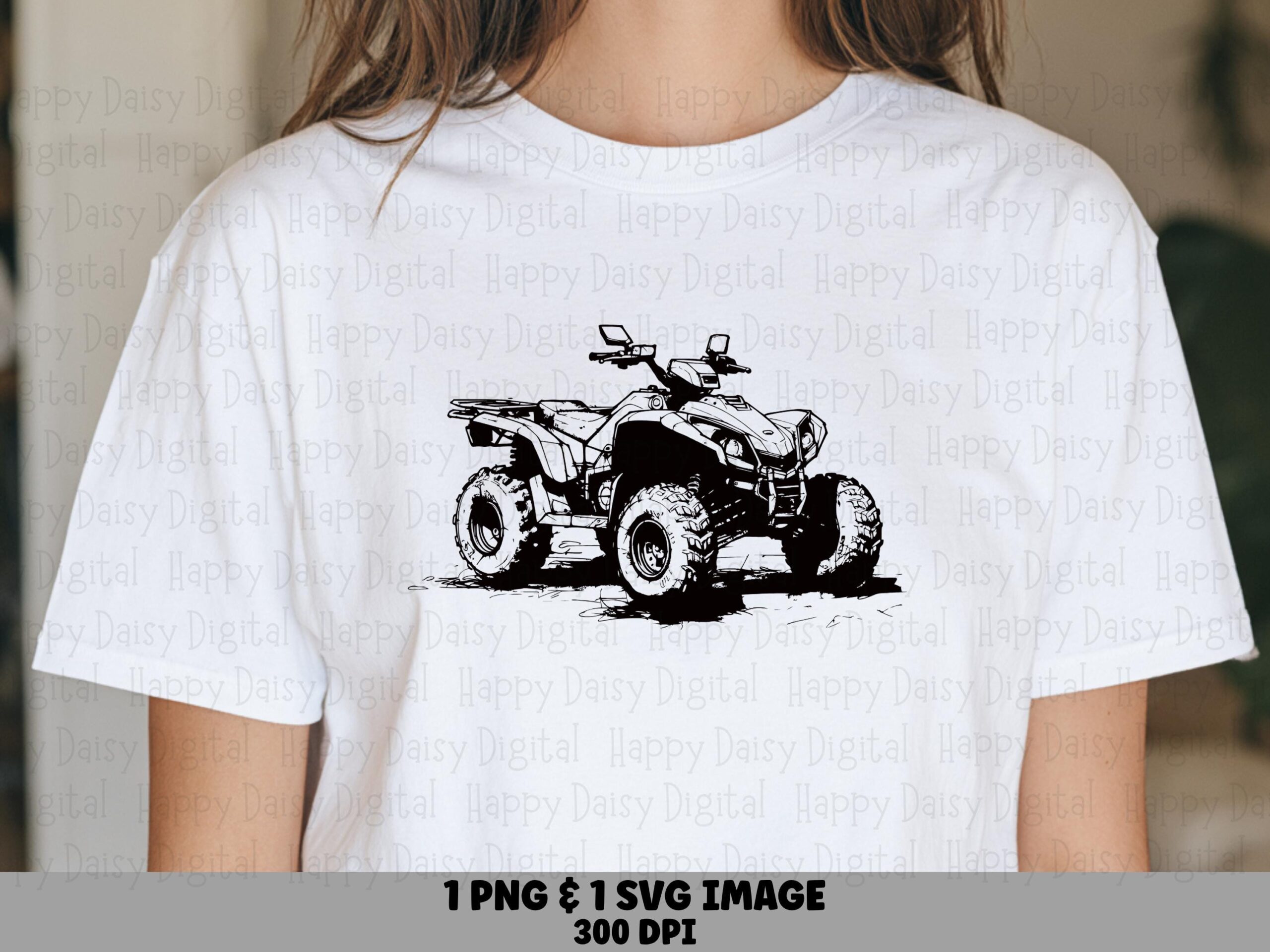 ATV png SVG | Front View Line Art Design Sublimation Commercial Use POD