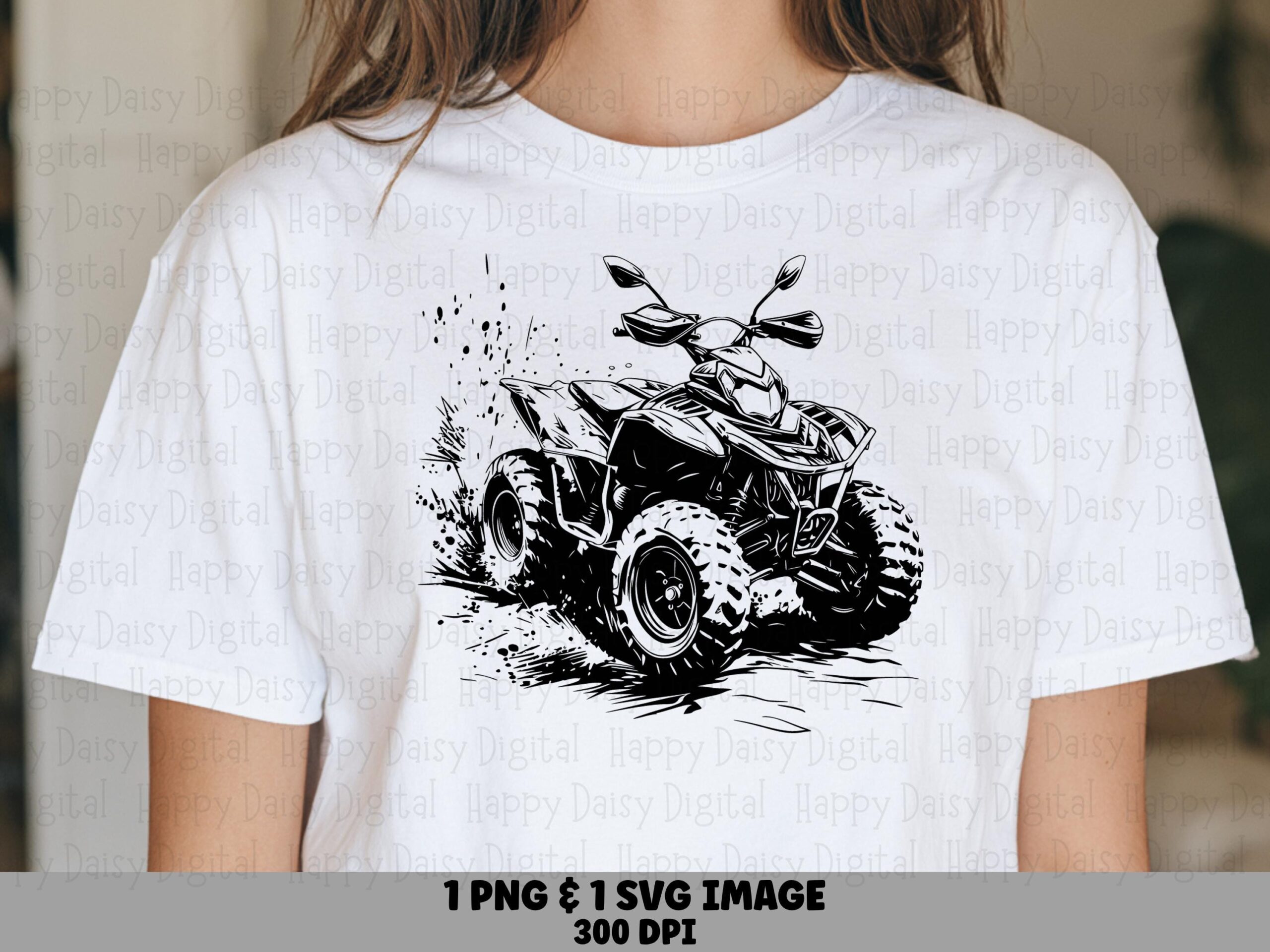 ATV png SVG | Off-Road Mud Splash Action Design Sublimation Commercial Use POD