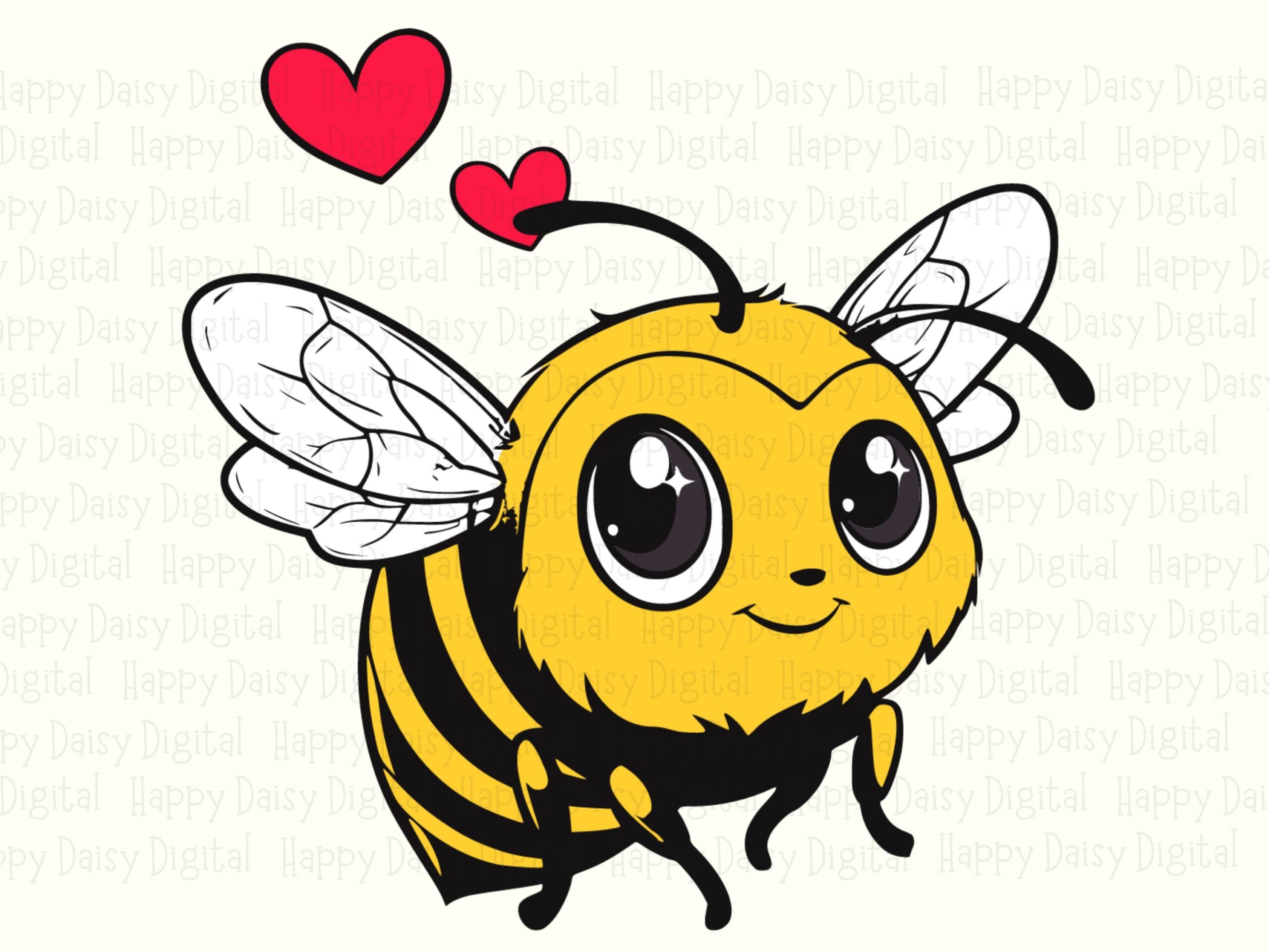 Bee With Hearts PNG SVG | Sublimation Commercial Use POD - Image 2