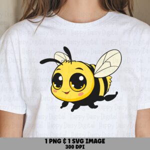 Flying Chibi Bee PNG SVG | Sublimation Commercial Use POD