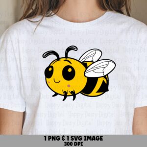 Floating Chibi Bee PNG SVG | Sublimation Commercial Use POD