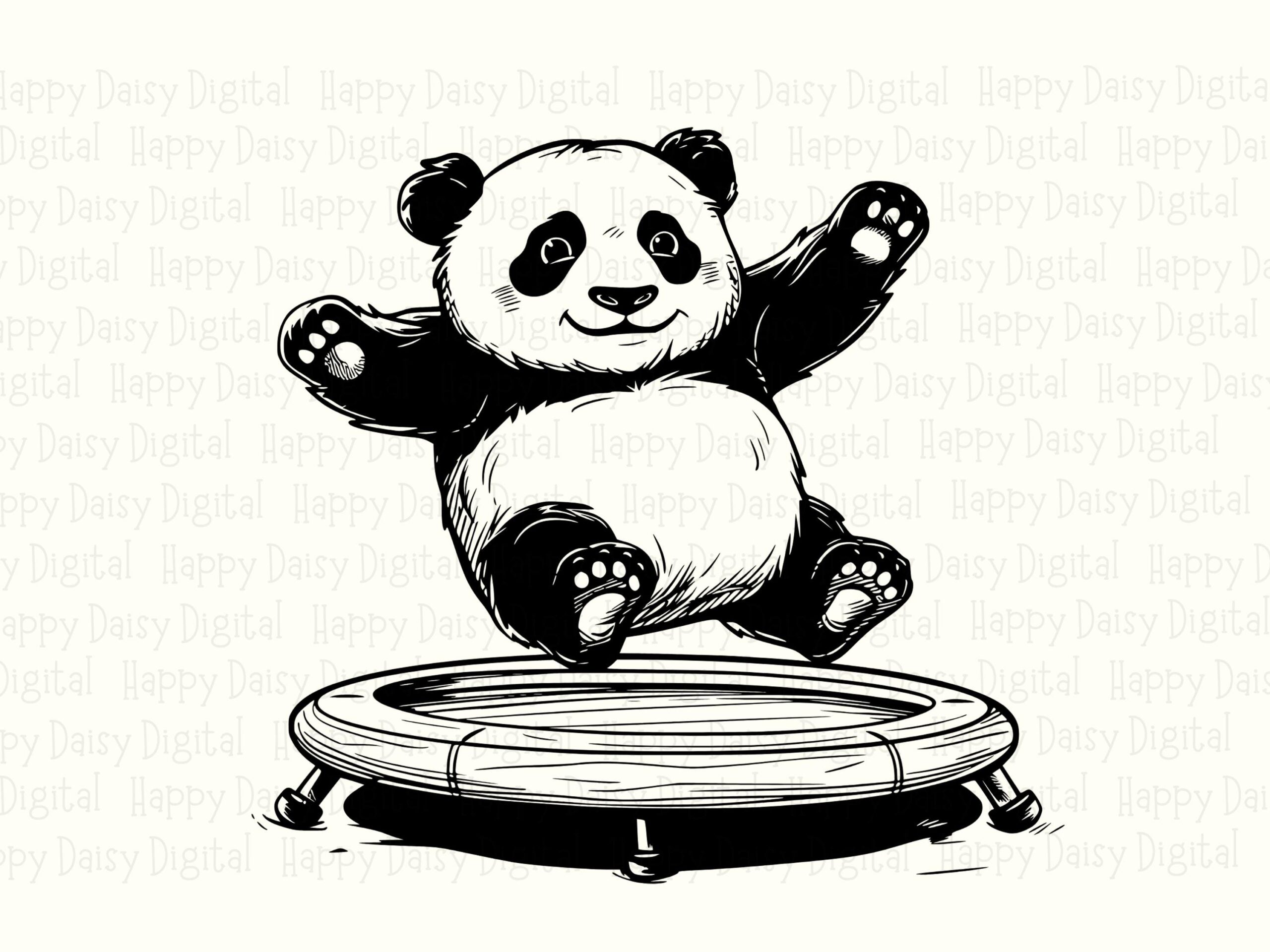 Panda On Trampoline PNG SVG | Sublimation Commercial Use POD - Image 2