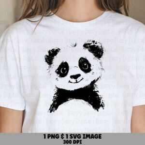 Sad Panda Grunge PNG SVG | Sublimation Commercial Use POD