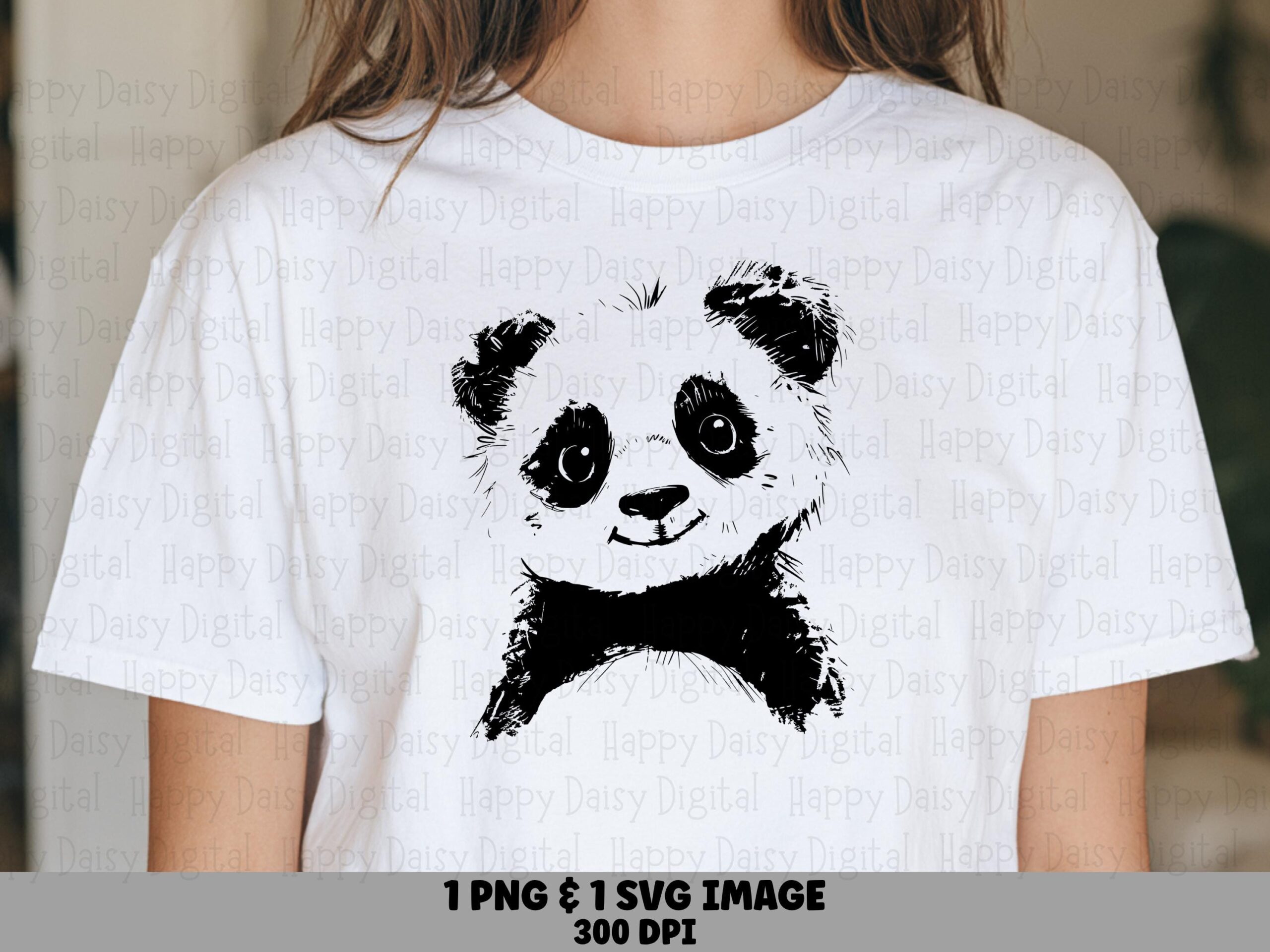Sad Panda Grunge PNG SVG | Sublimation Commercial Use POD