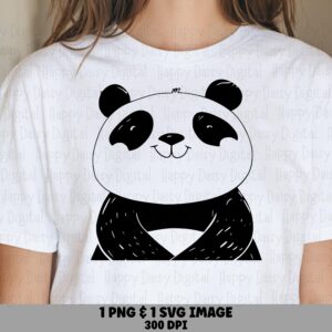 Simple Panda Face PNG SVG | Sublimation Commercial Use POD