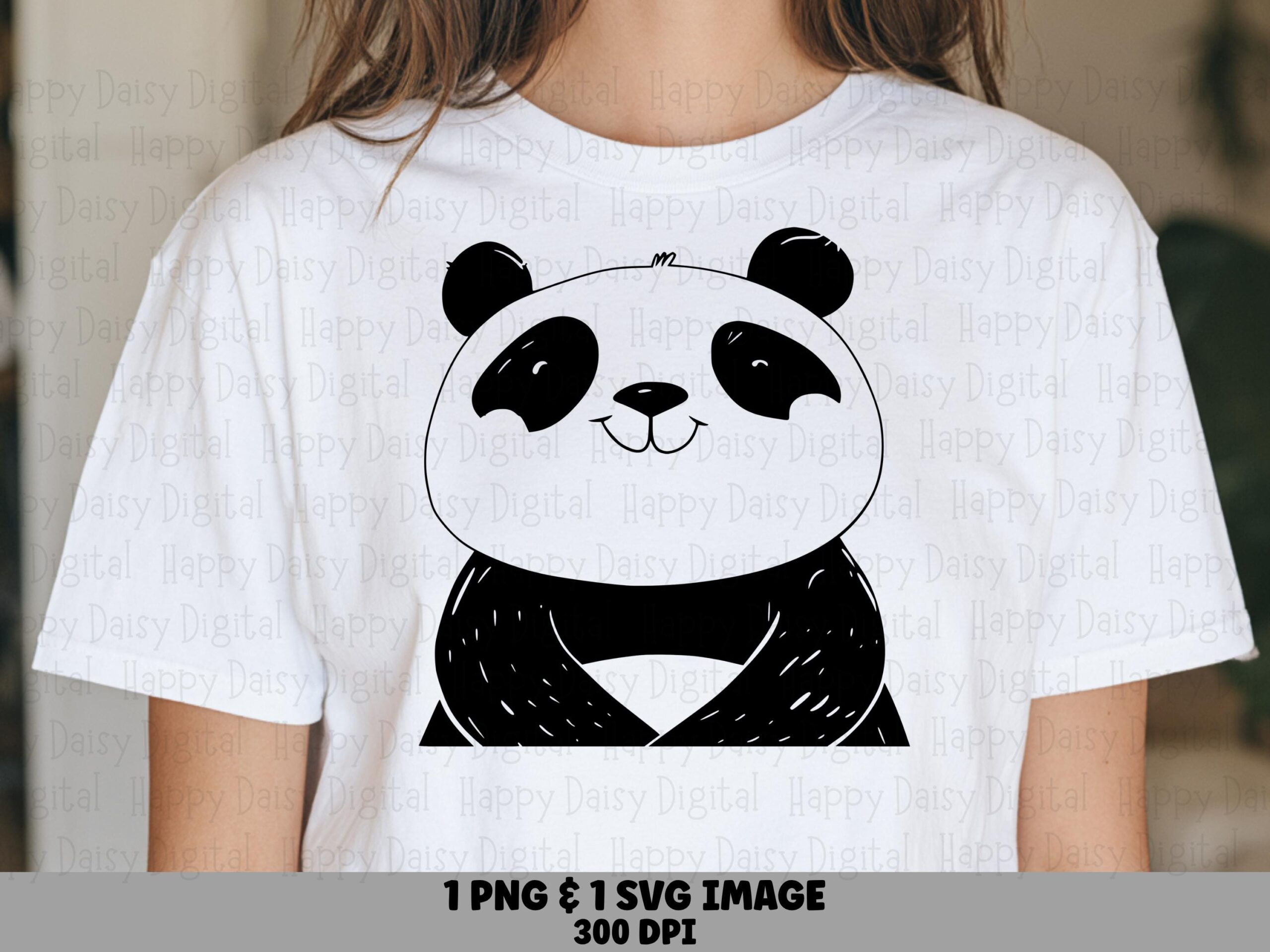 Simple Panda Face PNG SVG | Sublimation Commercial Use POD