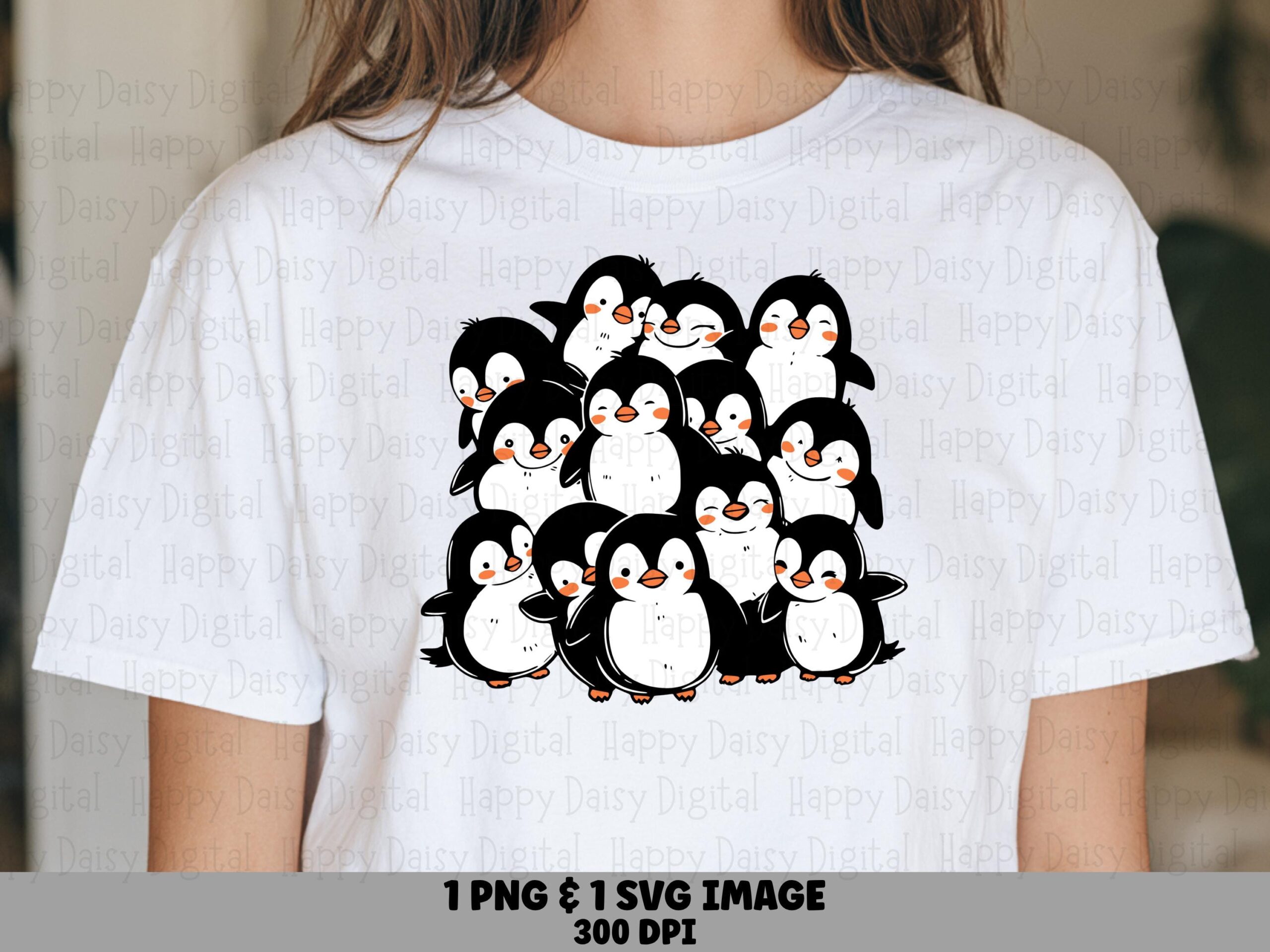 Cluster Of Cute Penguins PNG SVG | Sublimation Commercial Use POD