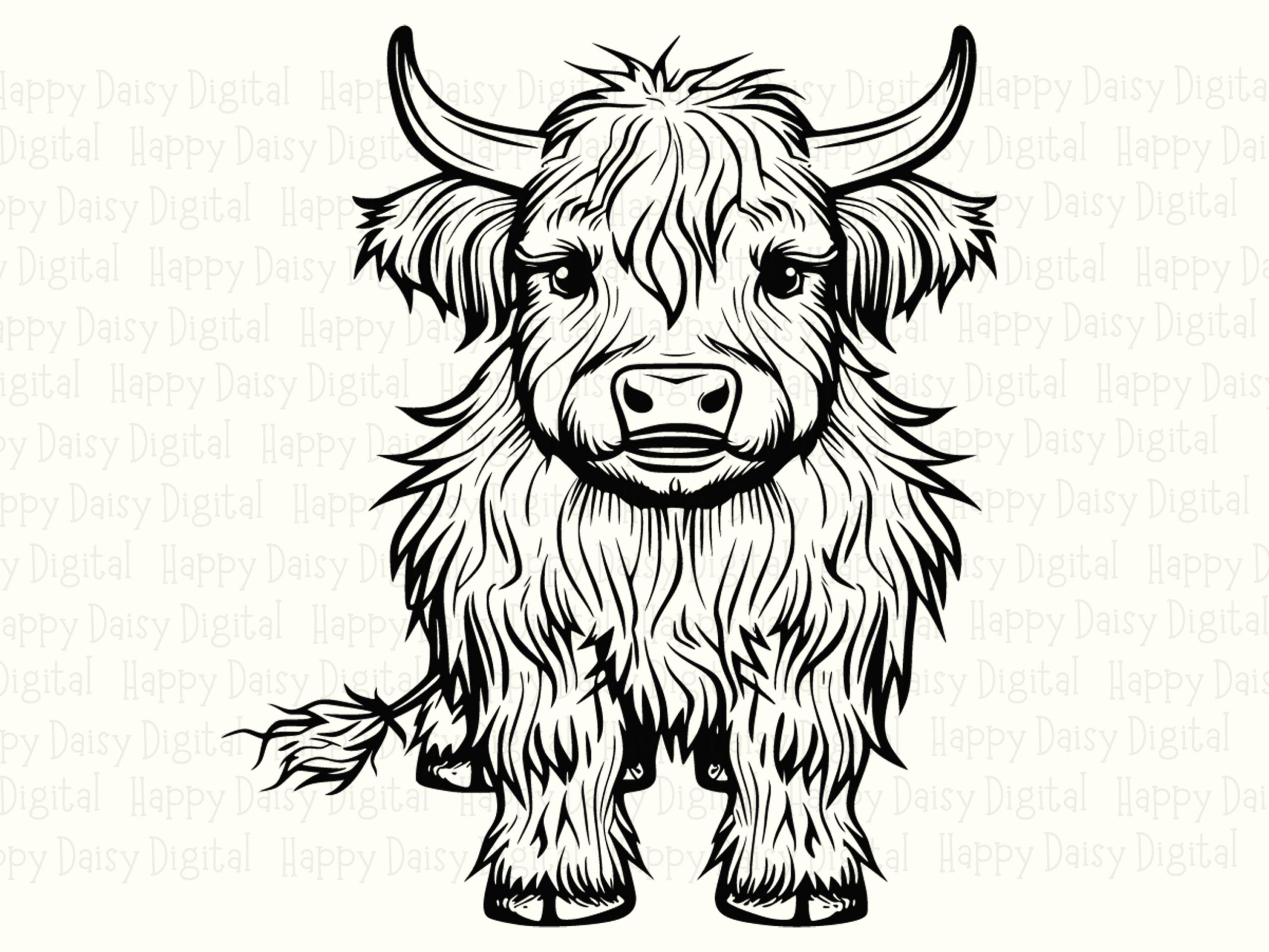 Highland Cow Full Body PNG SVG | Sublimation Commercial Use POD - Image 2