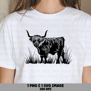 Baby Highland Cow PNG SVG | Sublimation Commercial Use POD