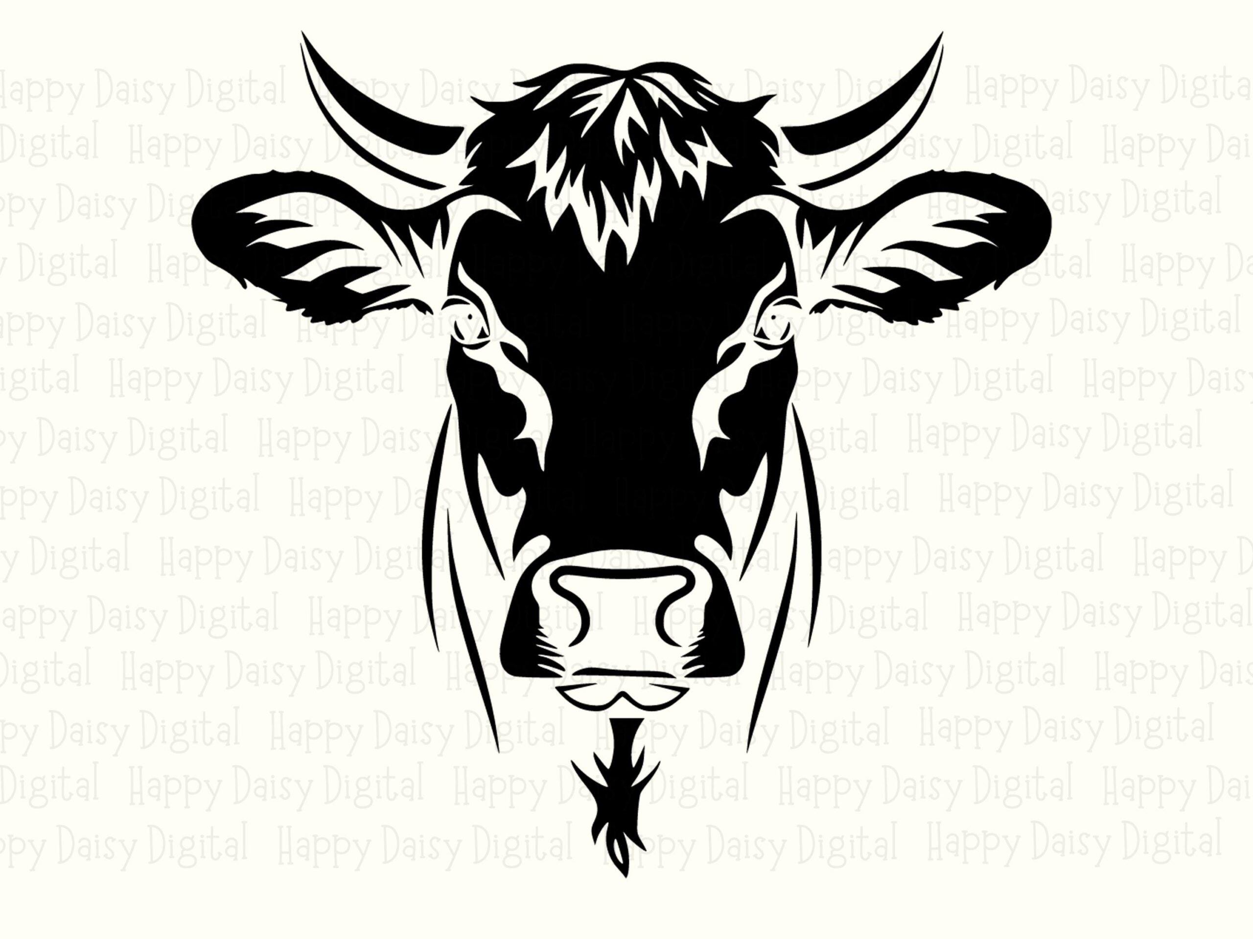Bold Cow Face Silhouette PNG SVG | Sublimation Commercial Use POD - Image 2
