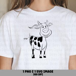 Cartoon Spotted Cow PNG SVG | Sublimation Commercial Use POD