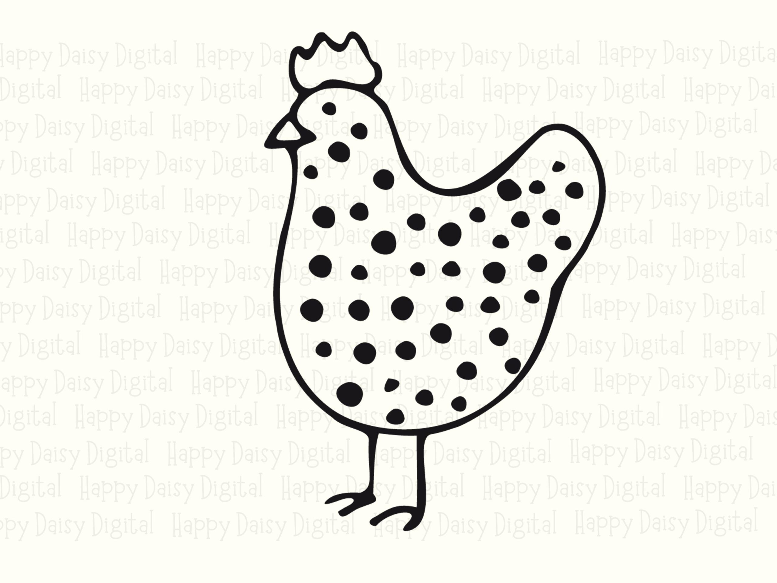 Spotted Hen Outline PNG SVG | Sublimation Commercial Use POD - Image 2
