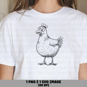 Skeptical Hen PNG SVG | Sublimation Commercial Use POD