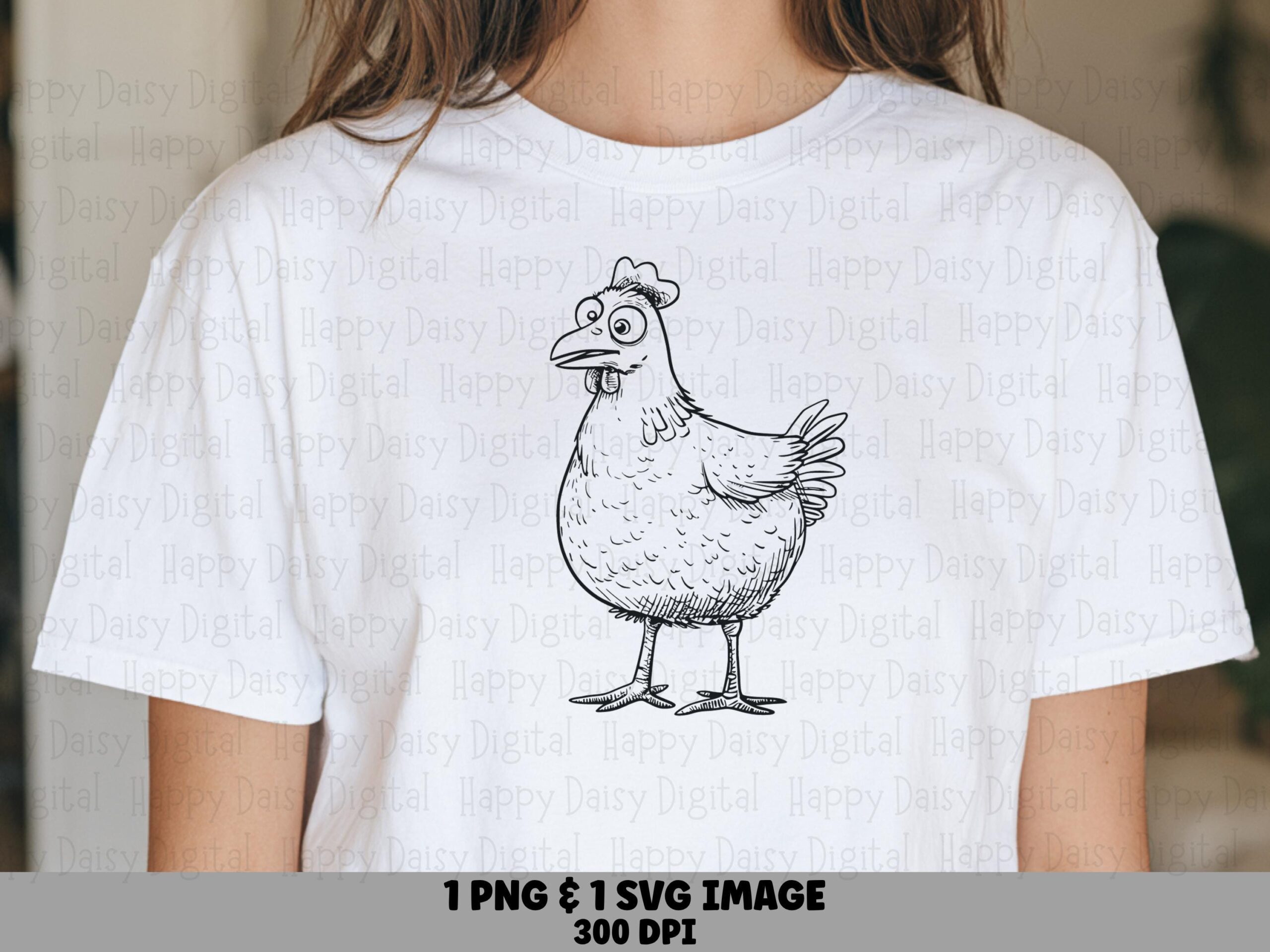 Skeptical Hen PNG SVG | Sublimation Commercial Use POD