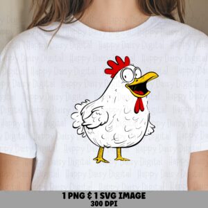 Shocked Hen PNG SVG | Sublimation Commercial Use POD