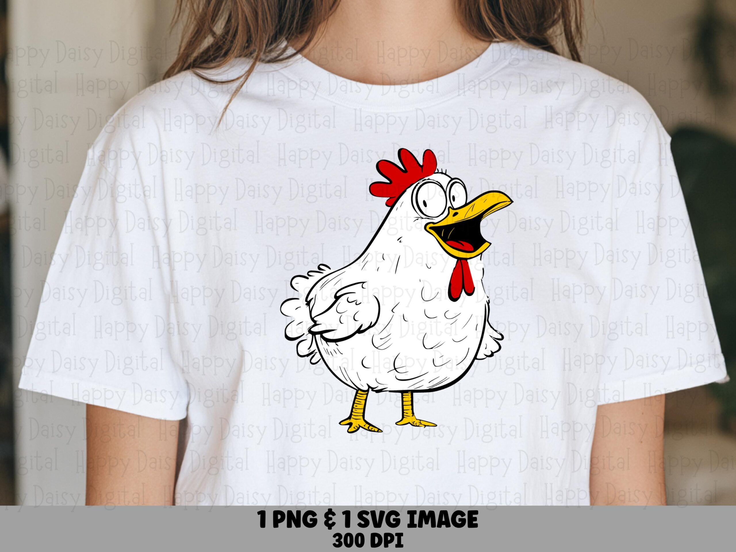 Shocked Hen PNG SVG | Sublimation Commercial Use POD
