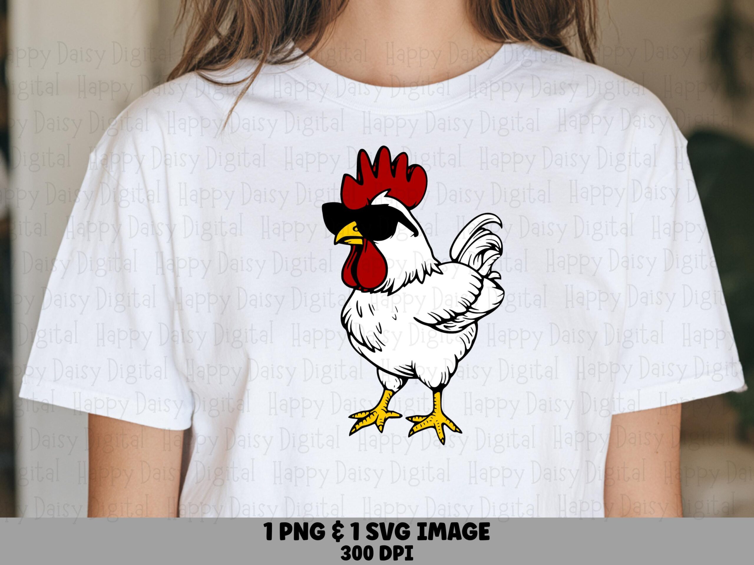 Rooster In Sunglasses PNG SVG | Sublimation Commercial Use POD