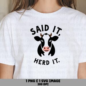 Said It Herd It Cow PNG SVG | Sublimation Commercial Use POD