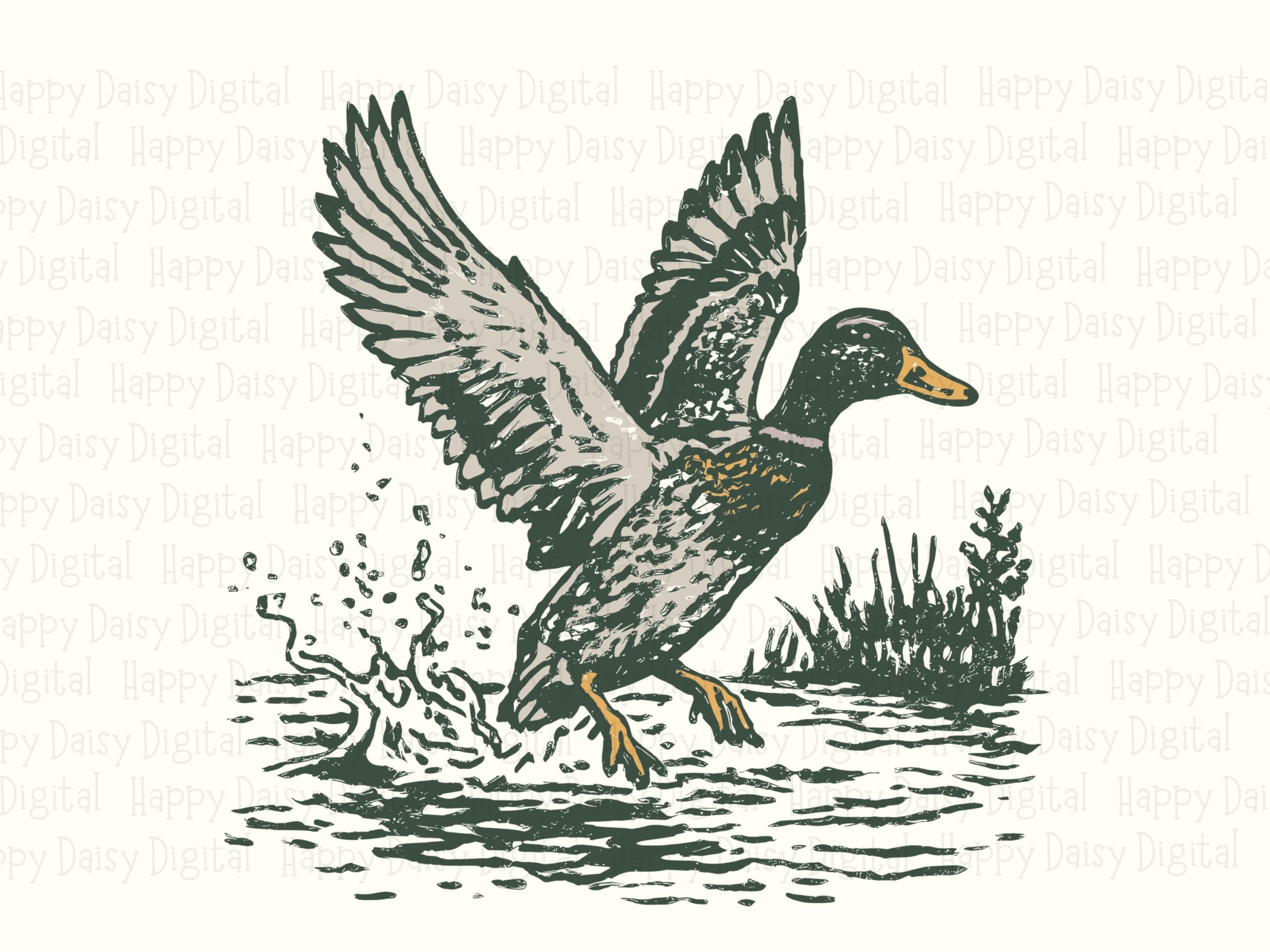 Splashing Mallard Duck PNG SVG | Sublimation Commercial Use POD - Image 2