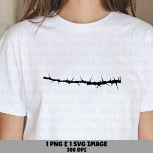 Barbed Wire Line, Edgy Divider Graphic PNG SVG | Sublimation Commercial Use | 300 dpi Print-Ready For POD