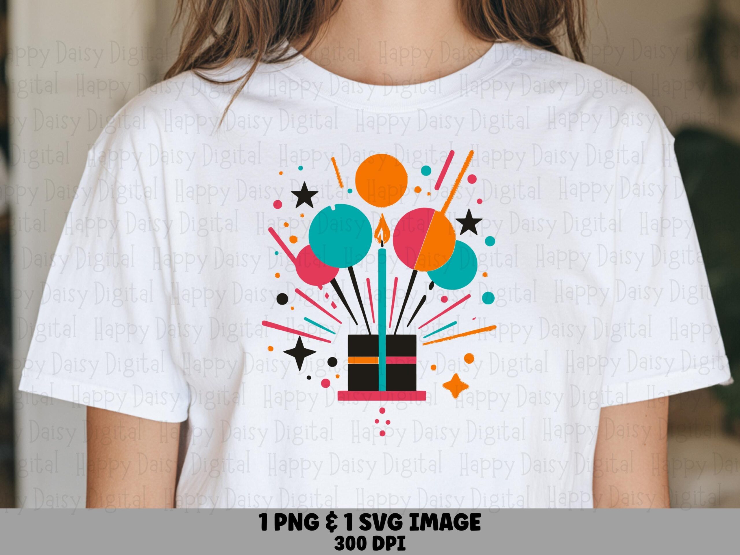 Candle Burst PNG, Birthday Sparkle Graphic | SVG, Sublimation Print File | Commercial Use, POD