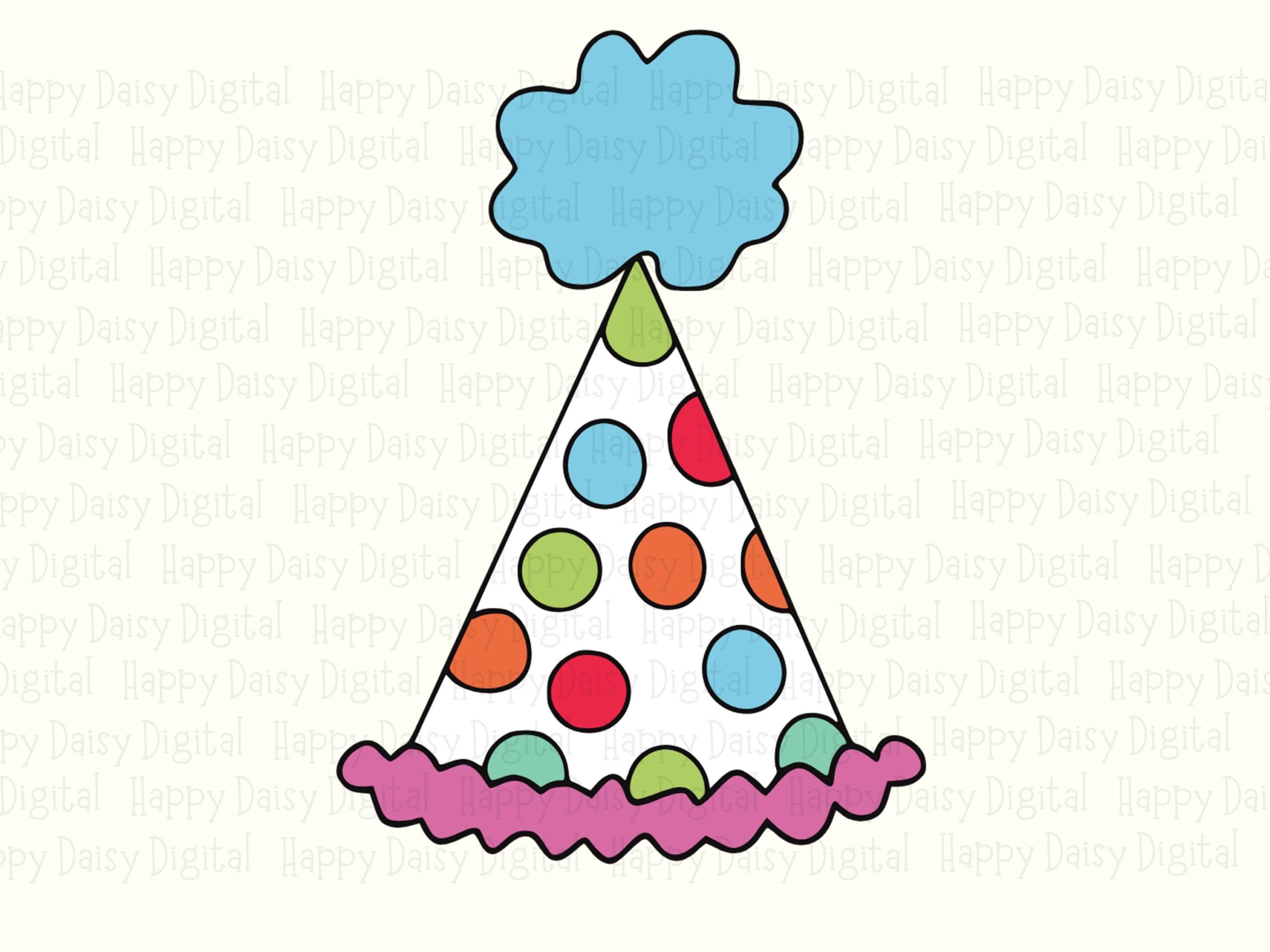 Party Hat Png, Polka-Dot Cone Design - Pom-Pom Birthday Clipart | Svg, Sublimation, Commercial License - Image 2