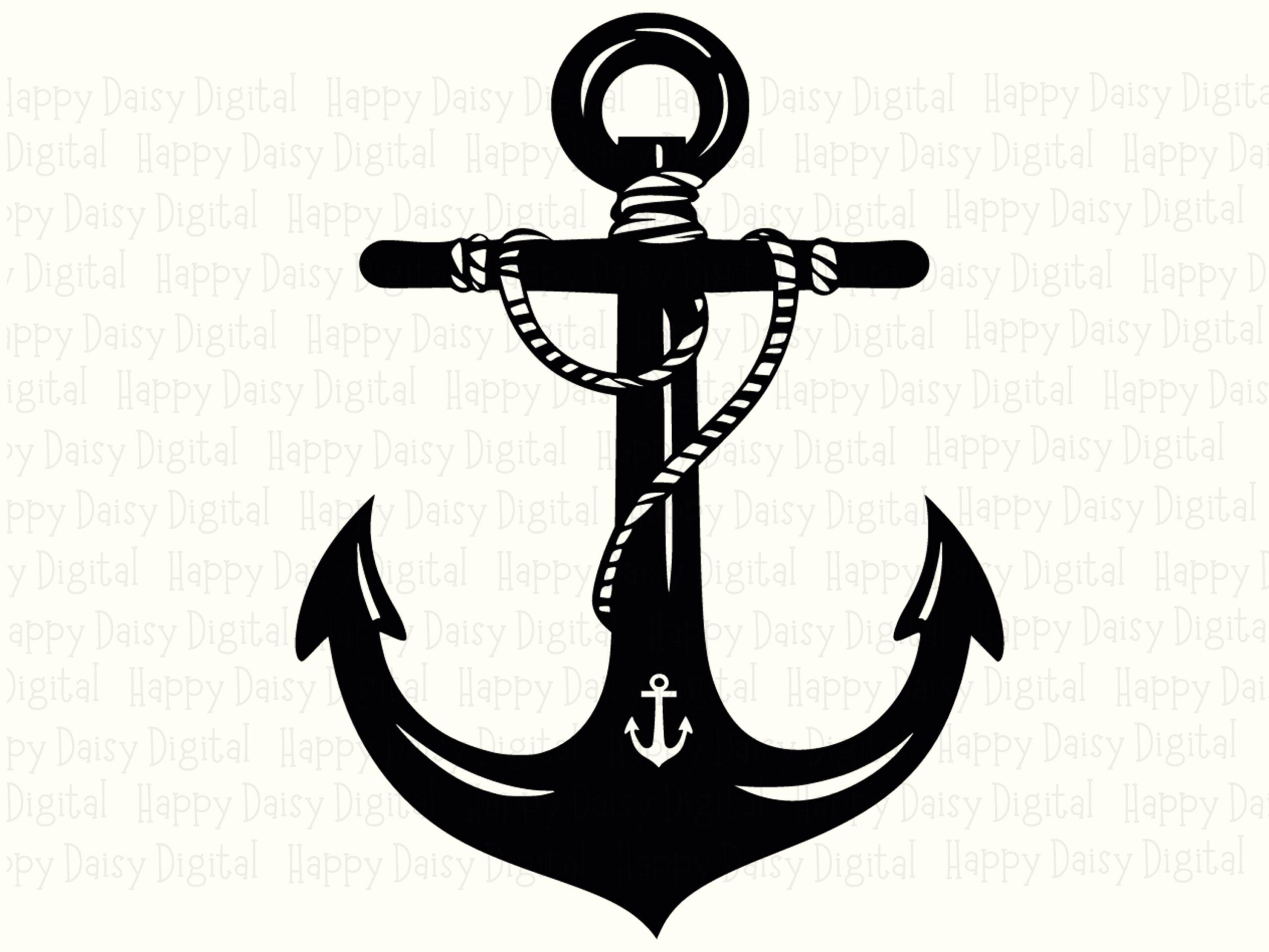 Nautical Anchor PNG, Classic Rope Design | SVG Clipart, Commercial Use License, 300 DPI Files - Image 2