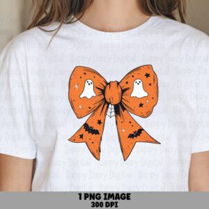Halloween Ghost Bow PNG | Sublimation Commercial Use POD