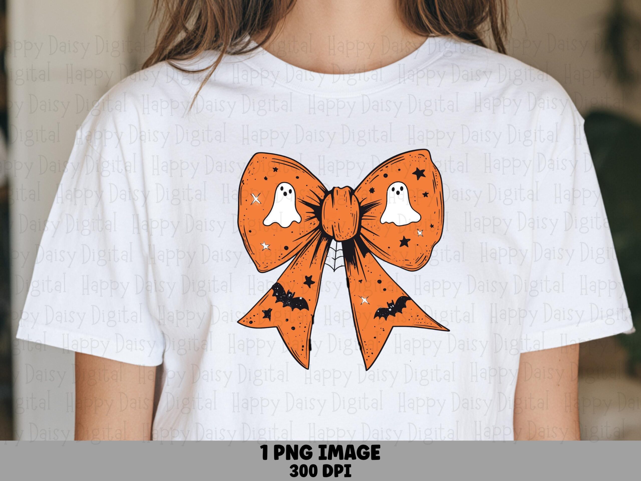 Halloween Ghost Bow PNG | Sublimation Commercial Use POD