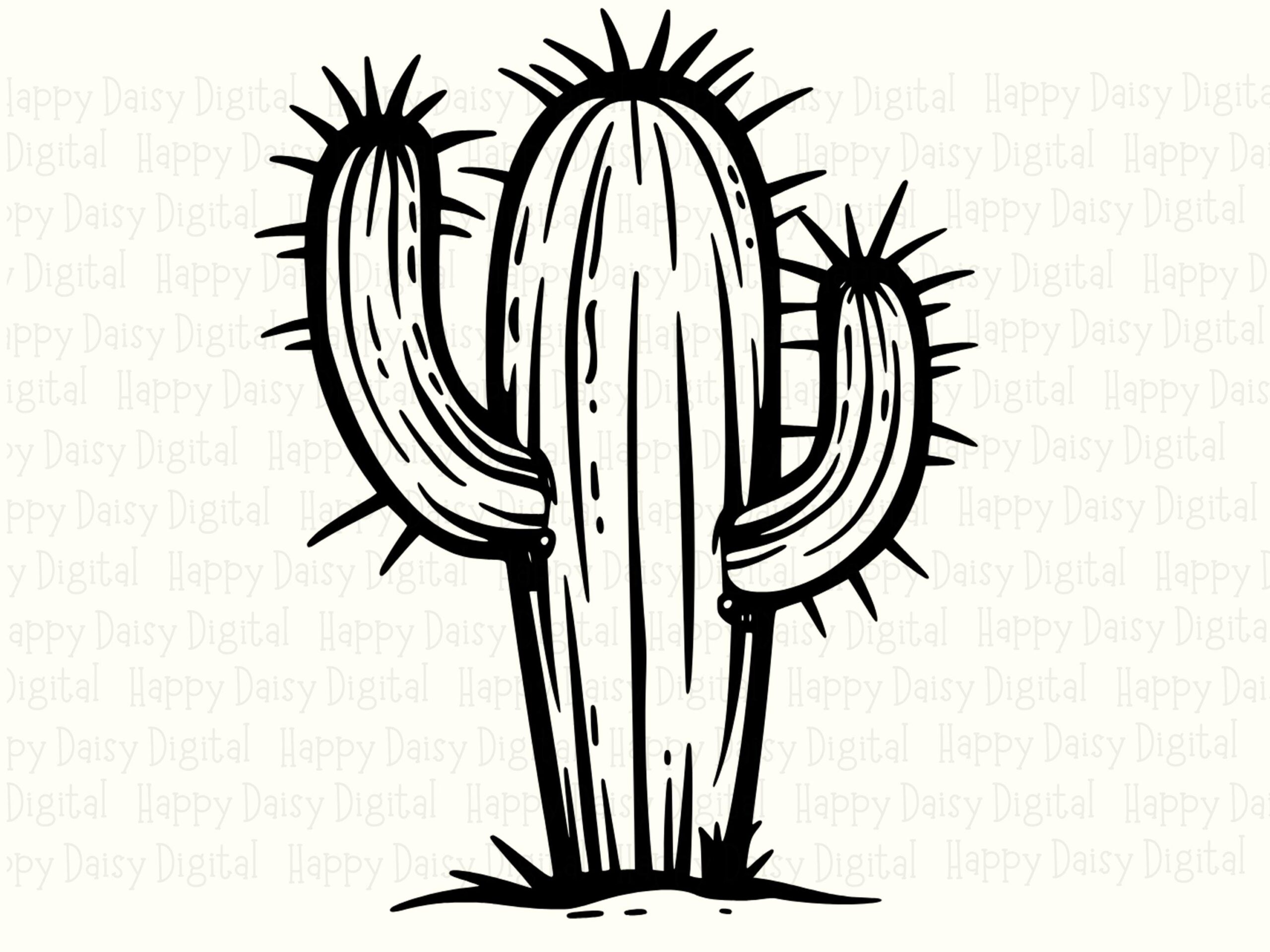 Bold Cactus Silhouette PNG SVG | Sublimation Commercial Use POD - Image 2