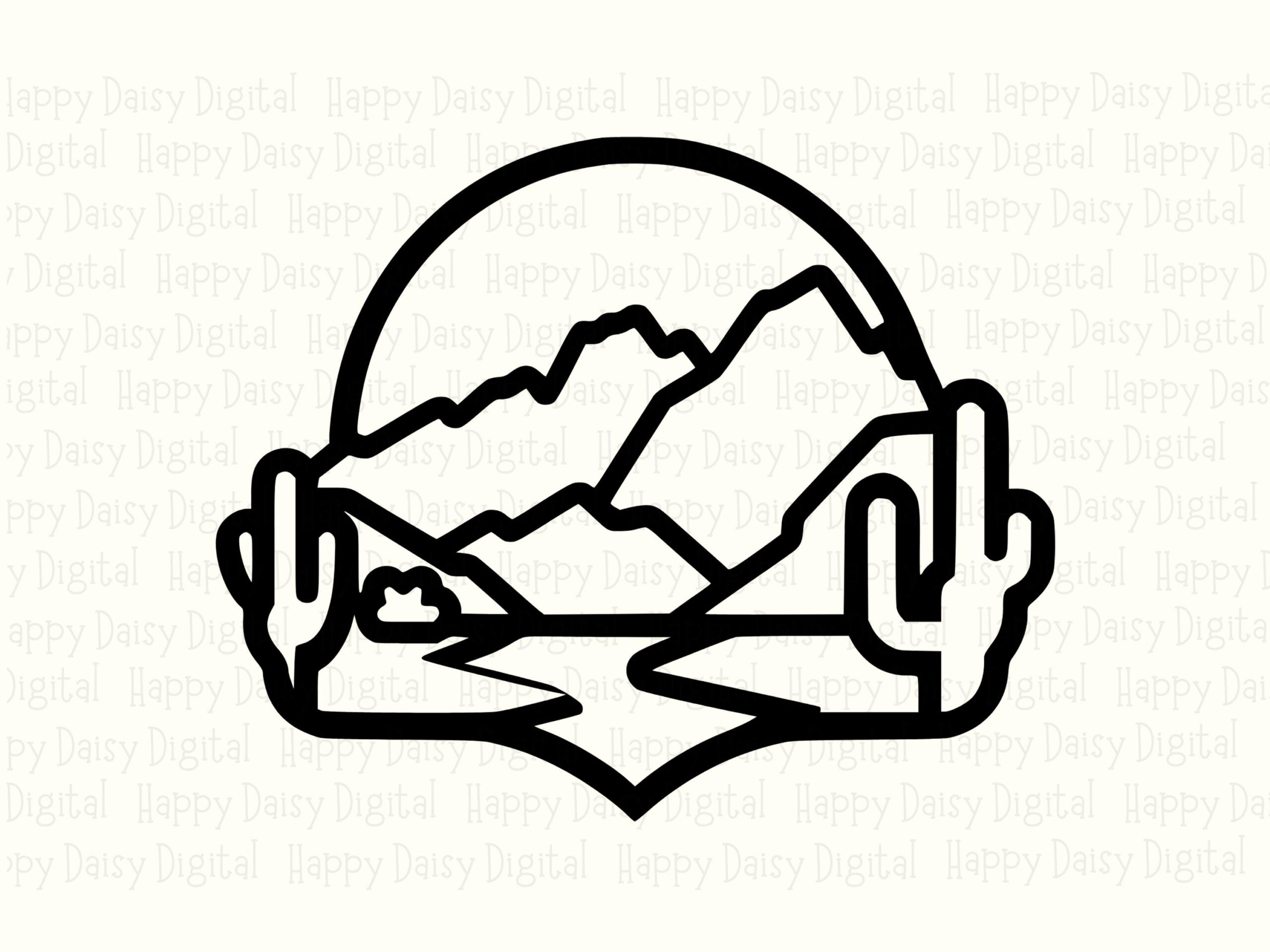 Desert Badge Line Art PNG SVG | Sublimation Commercial Use POD - Image 2