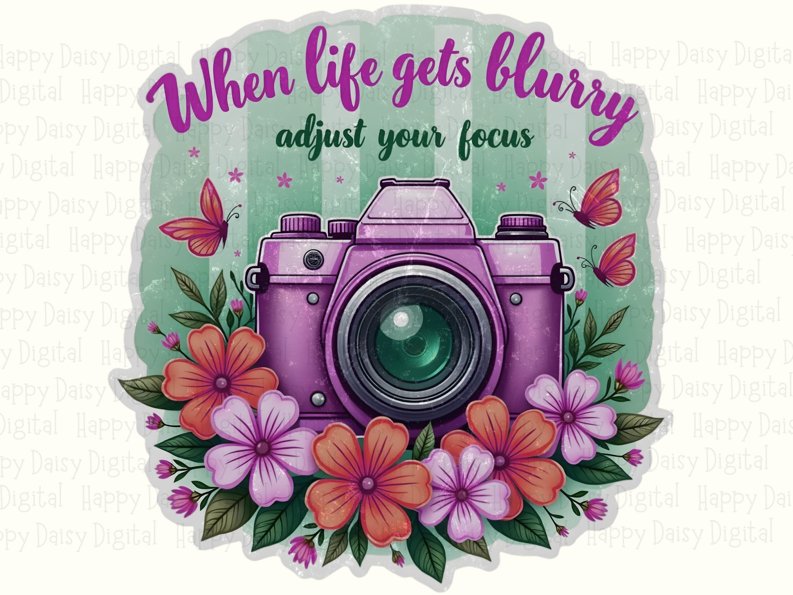 Purple Camera PNG, Watercolor Floral Clipart, Butterfly Illustration | 300 DPI, Commercial Use License - Image 2