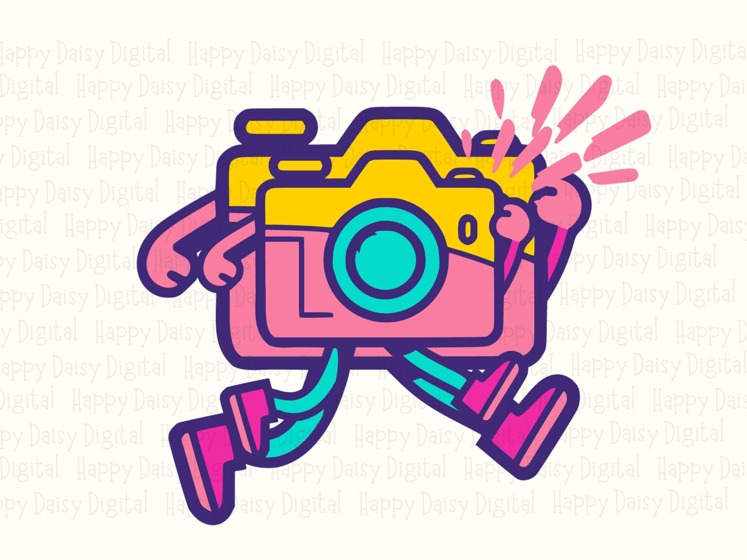 Walking Camera Svg, Retro Mascot Illustration - Fun Photography Character, Png Included | 300 DPI, Commercial Use - Image 2