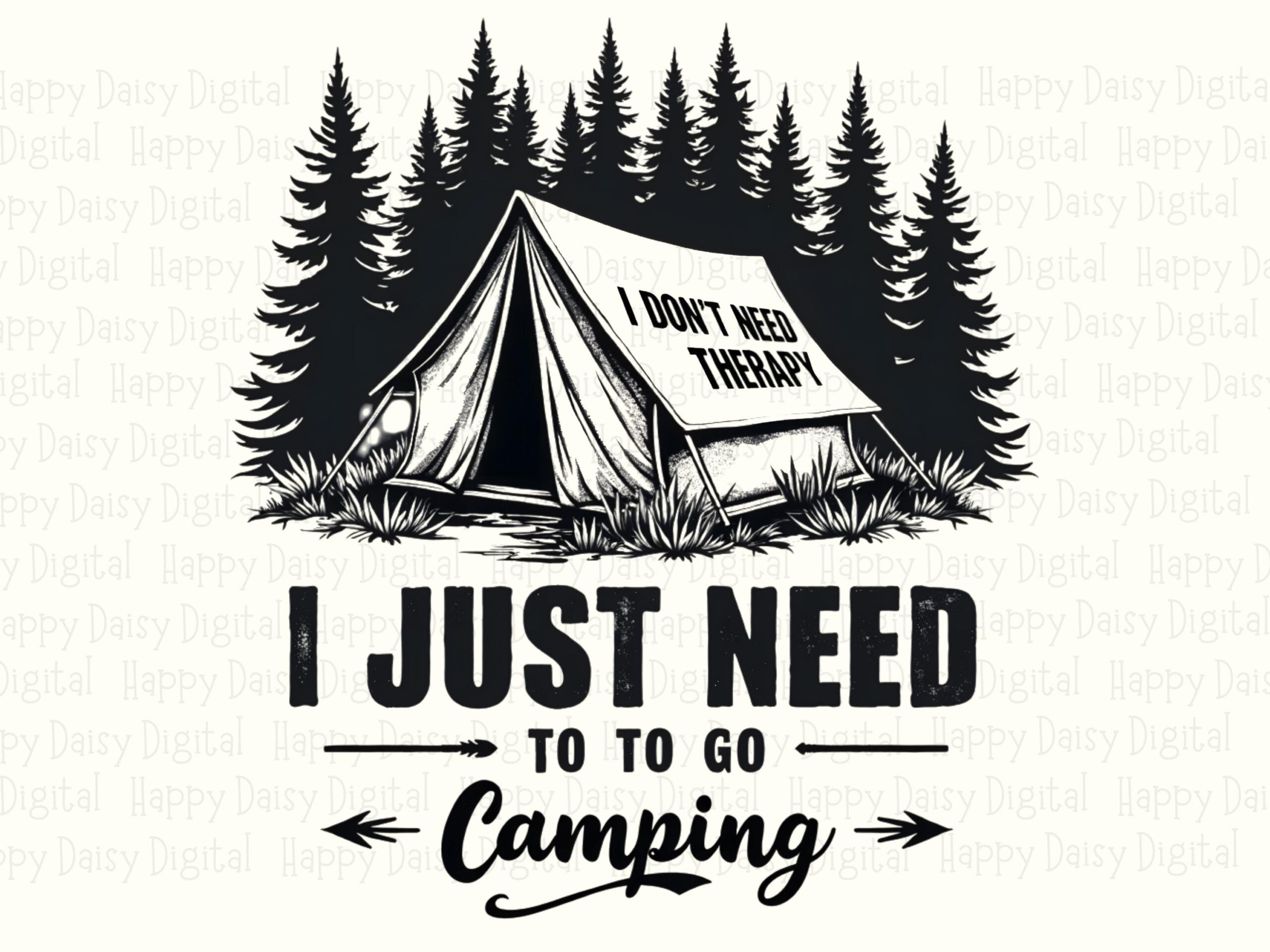 Need To Camp Png, Hand-Drawn Camping Quote Sublimation Design | Transparent File | 300 DPI, Commercial License - Image 2