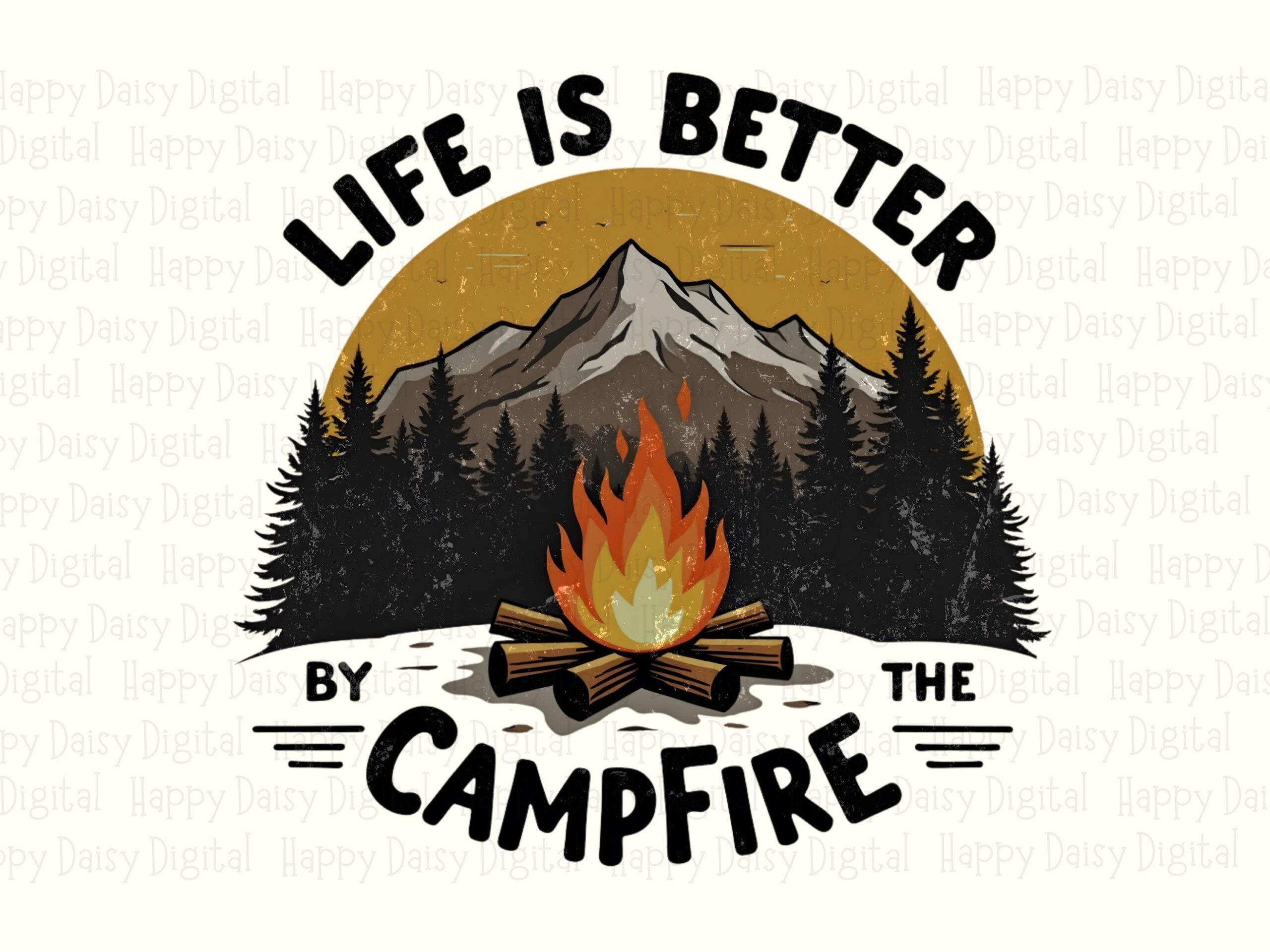 Better Campfire PNG, Retro Badge Sublimation Graphic | 300 DPI, Transparent Background | Commercial License - Image 2