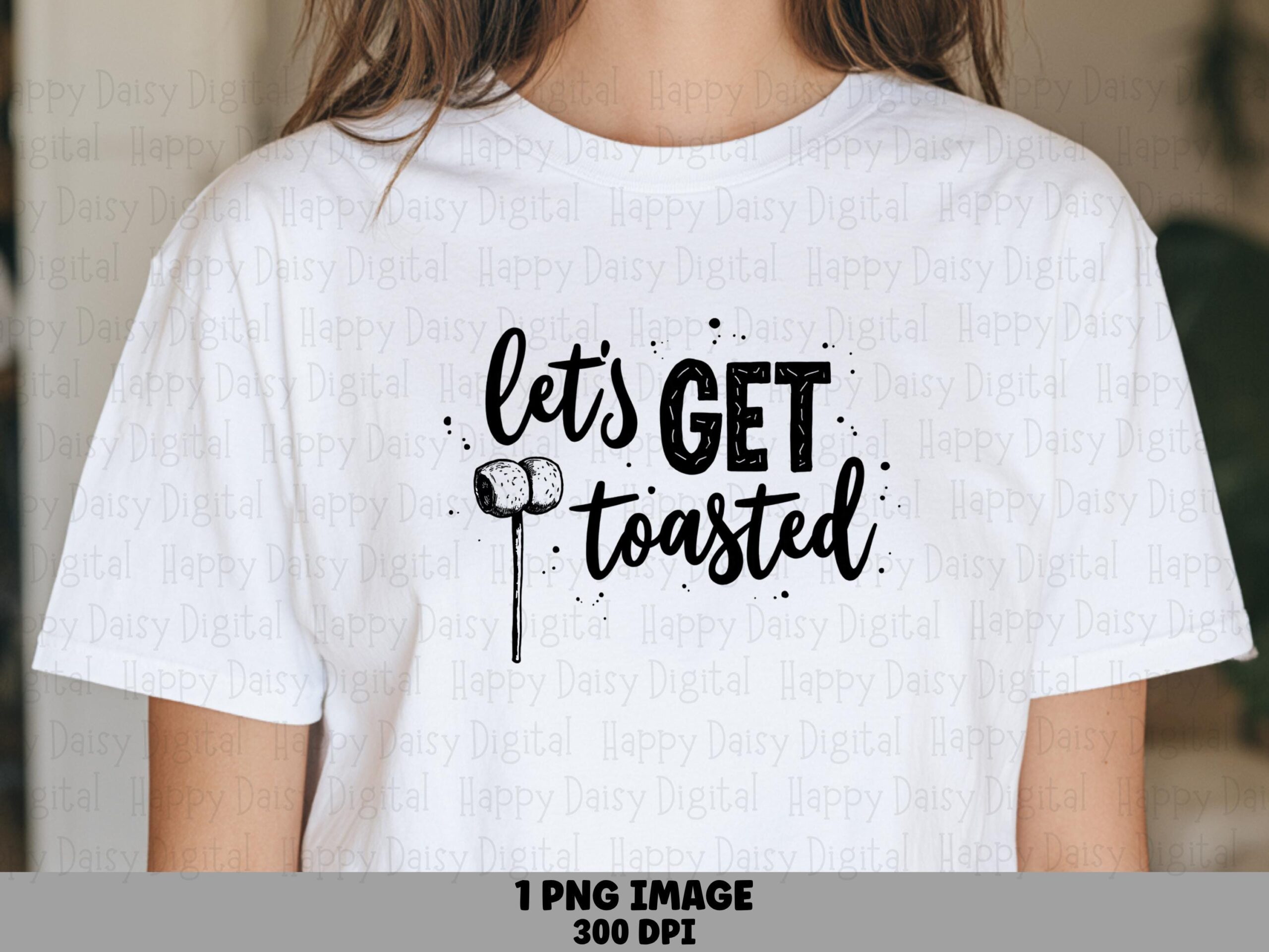 Get Toasted PNG, Hand-Lettered Marshmallow Camping Artwork | Sublimation File, Commercial Use License | 300 DPI, Transparent Background