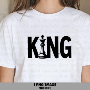 King Chess PNG, Bold Typography Design | Sublimation Graphic, Commercial License, 300 DPI, Transparent Background