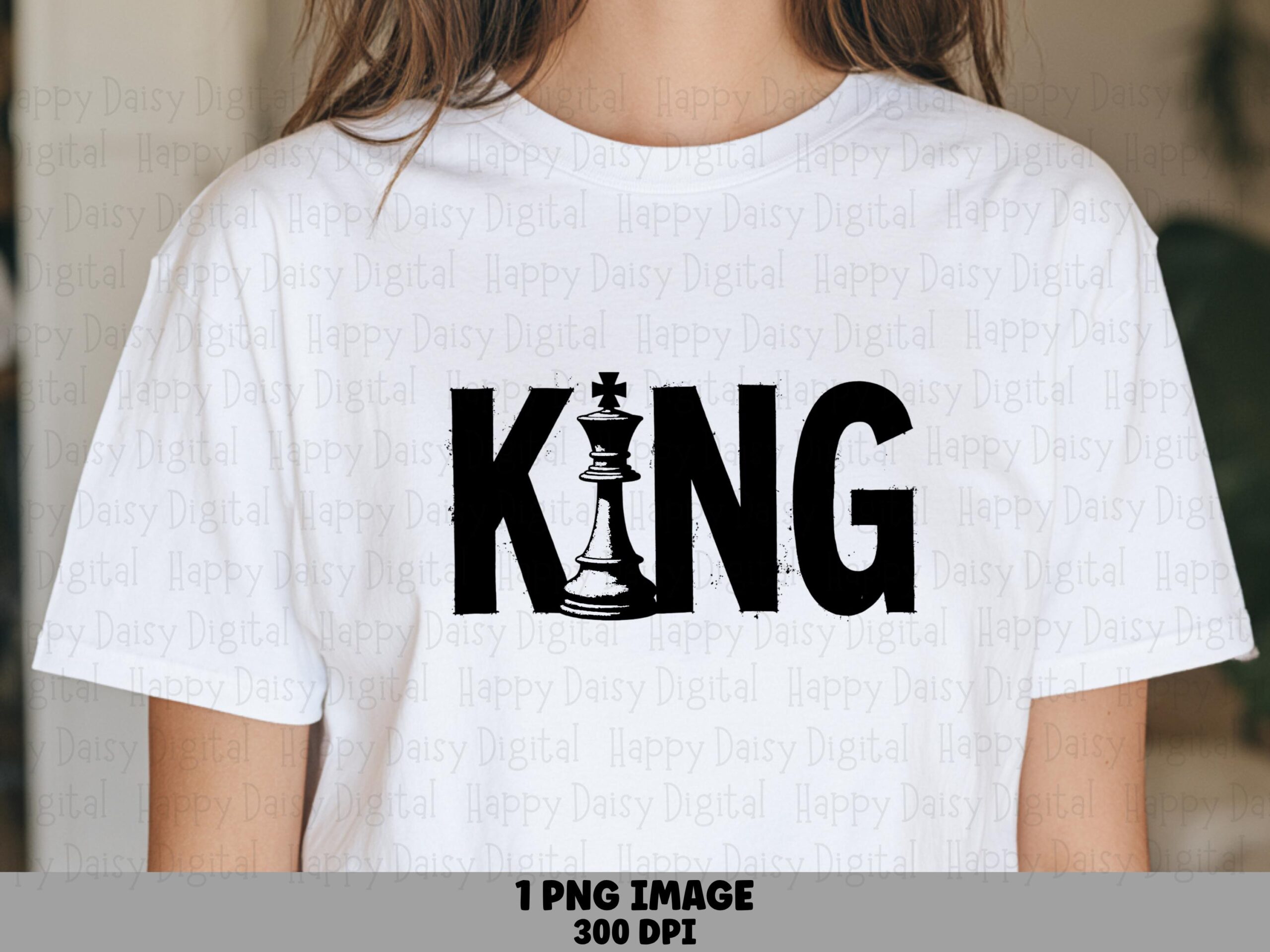 King Chess PNG, Bold Typography Design | Sublimation Graphic, Commercial License, 300 DPI, Transparent Background