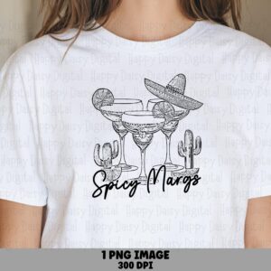 Spicy Margs Png Clipart, Hand-Drawn Margarita Cactus, Lime Wedge, Sombrero (Transparent, 300 DPI, Commercial Use)
